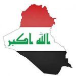 Umriss mit Flagge von Irak