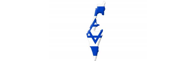 Umriss mit Flagge von Israel