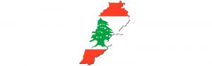 Umriss mit Flagge von Libanon