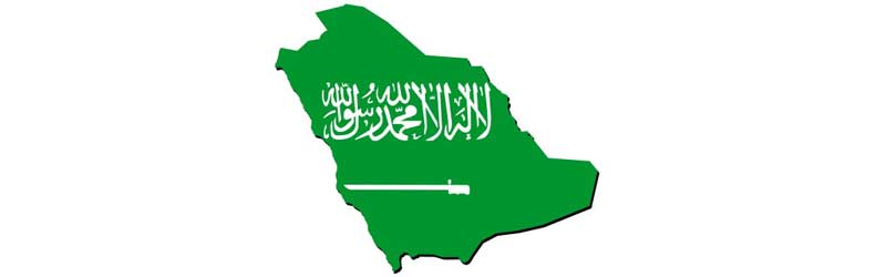 Umriss mit Flagge von Saudi-Arabien